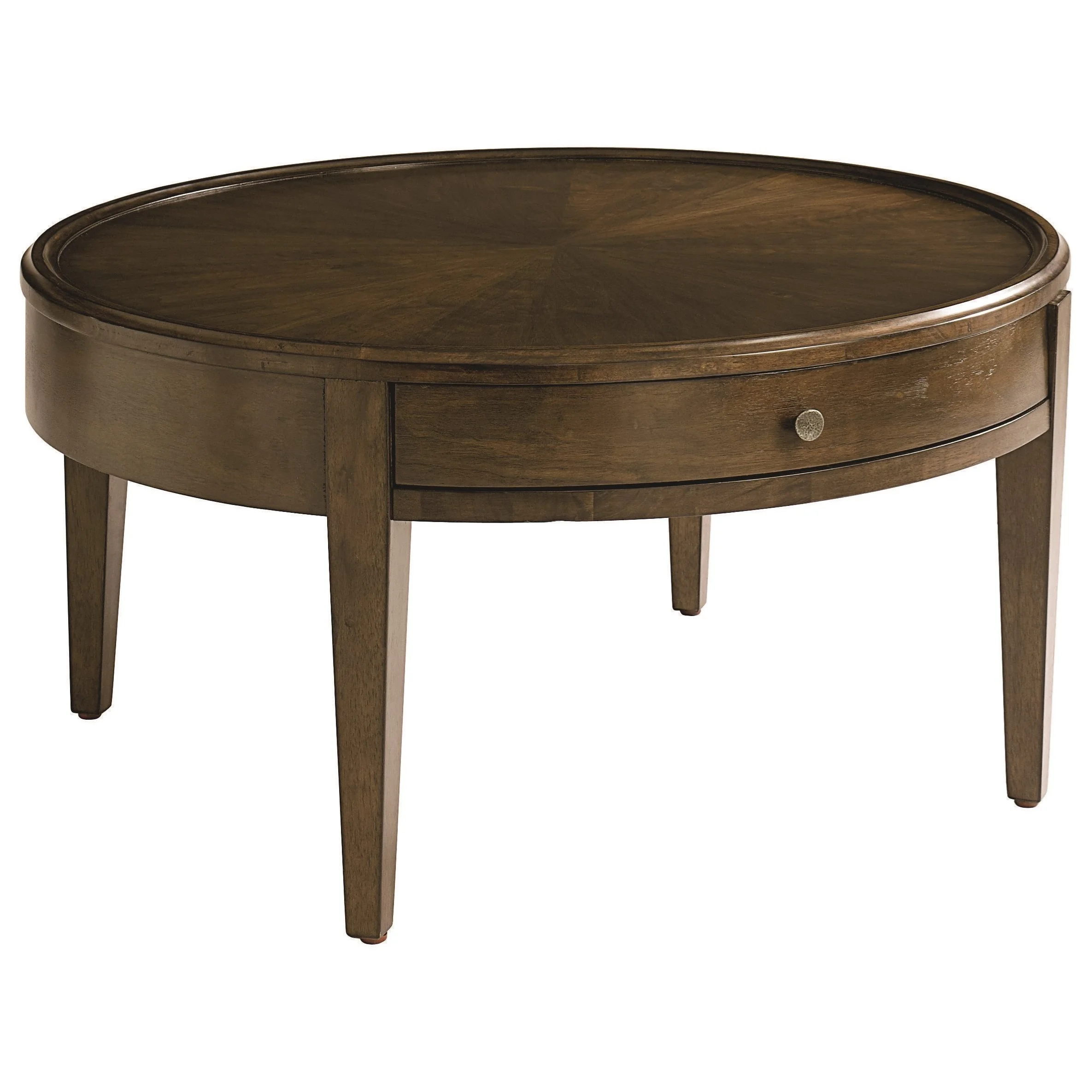 Bassett Palisades Round Cocktail Table with Drawer | Bassett of Cool ...